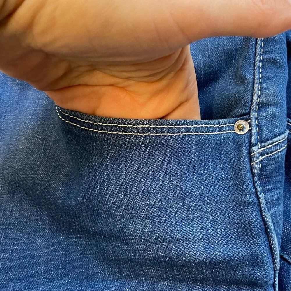 Salsa high waisted slim zip front denim jeans classic medium wash womens size 30 - Picture 6 of 11